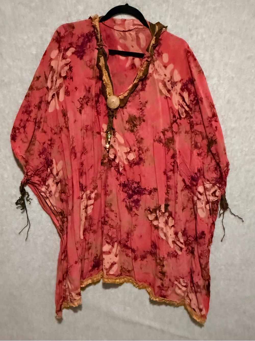 Women's Pink Floral Boho Tunic Top